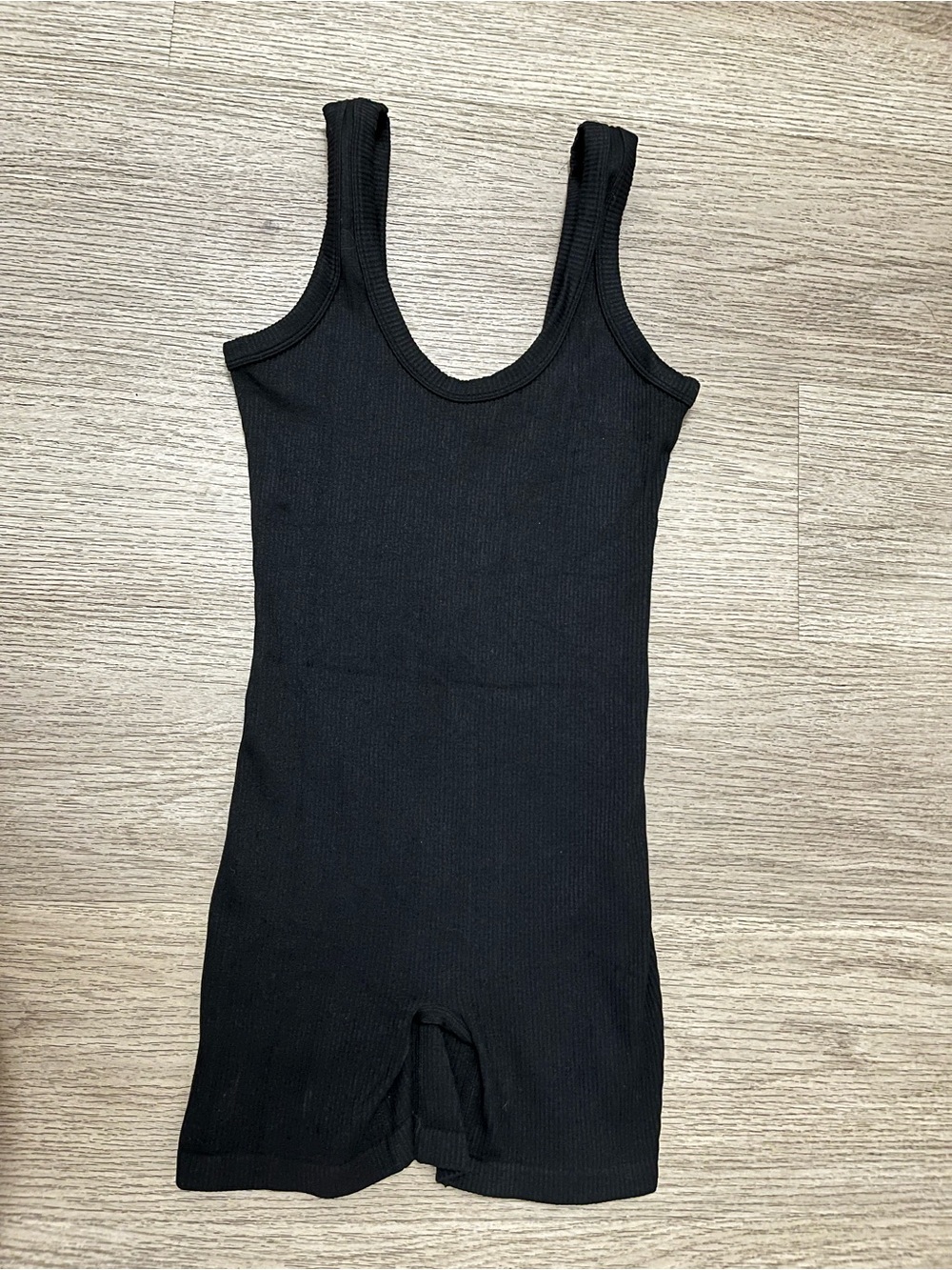 Black Ribbed Tank Short Jumpsuit